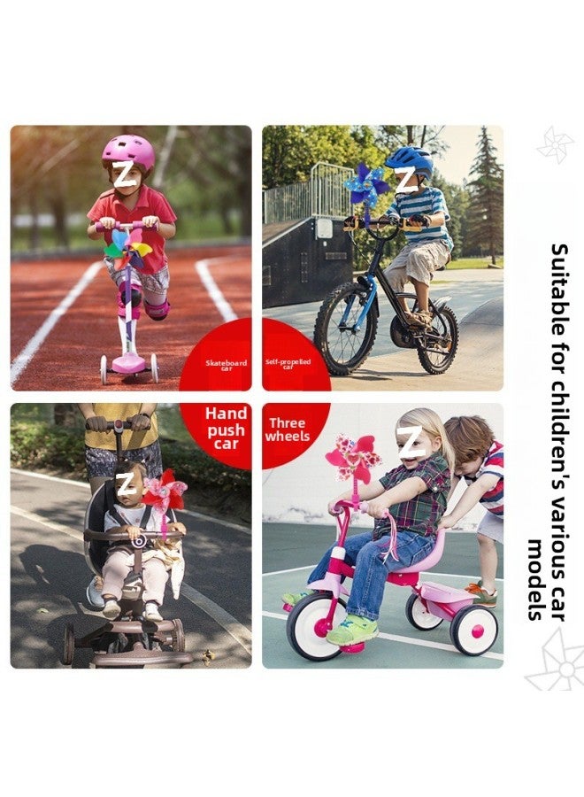 Colorful Rotating Windmill Toy Children's Cart Scooter Decoration Outdoor Pendant Baby Car Hanging Bicycle Baby-Color:Small Airplane Windmill [speed Pole + Short Pole] - Image 3