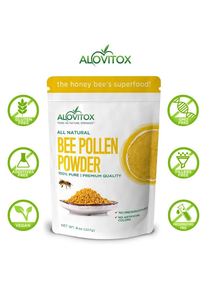 ALOVITOX - Bee Pollen Powder ; 100% Pure Natural Raw Bee Pollen Antioxidants Proteins Vitamins B6 B12 C And A Amino Acids And More (Bee Pollen Powder 8 Oz) - Image 1