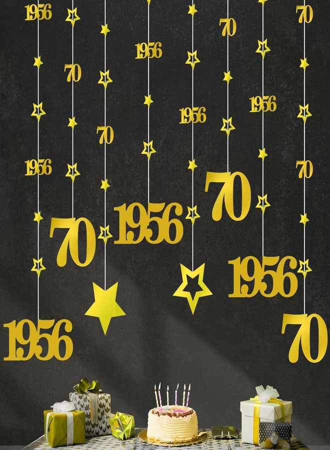 Eucutur Gold 70th Birthday Decorations for Men Women, Pre-Stung Glitter Twinkle Number 70 Years Old Vintage 1955 Hanging Streamer Banner Party Supplies, Cheers 70th Birthday Gift Decor - Image 1