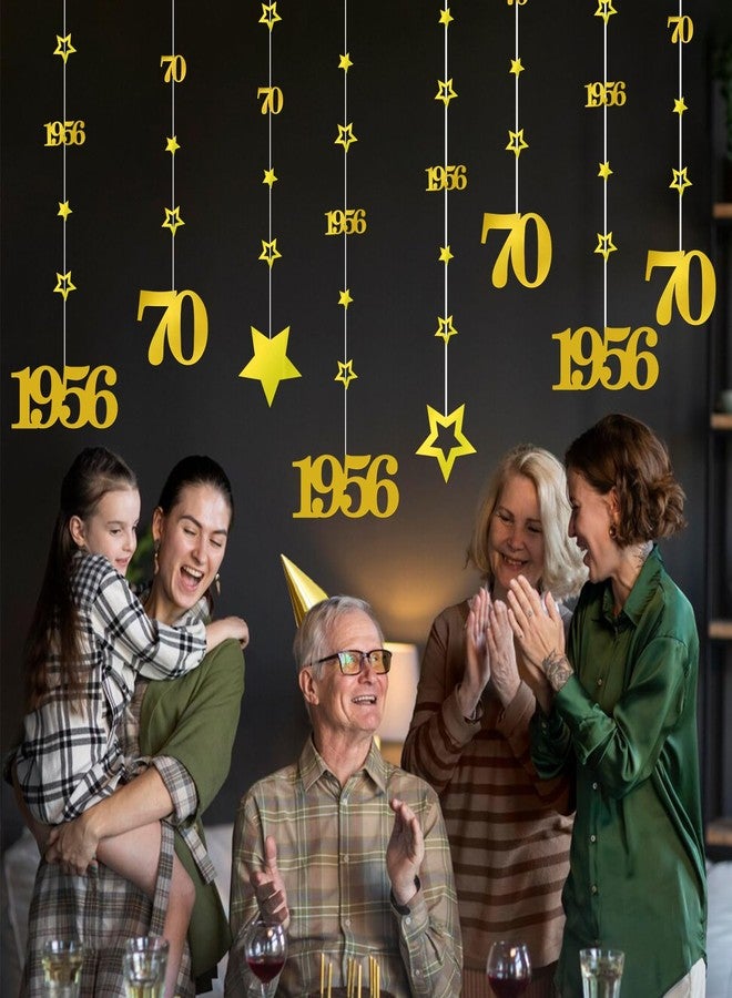 Eucutur Gold 70th Birthday Decorations for Men Women, Pre-Stung Glitter Twinkle Number 70 Years Old Vintage 1955 Hanging Streamer Banner Party Supplies, Cheers 70th Birthday Gift Decor - Image 5