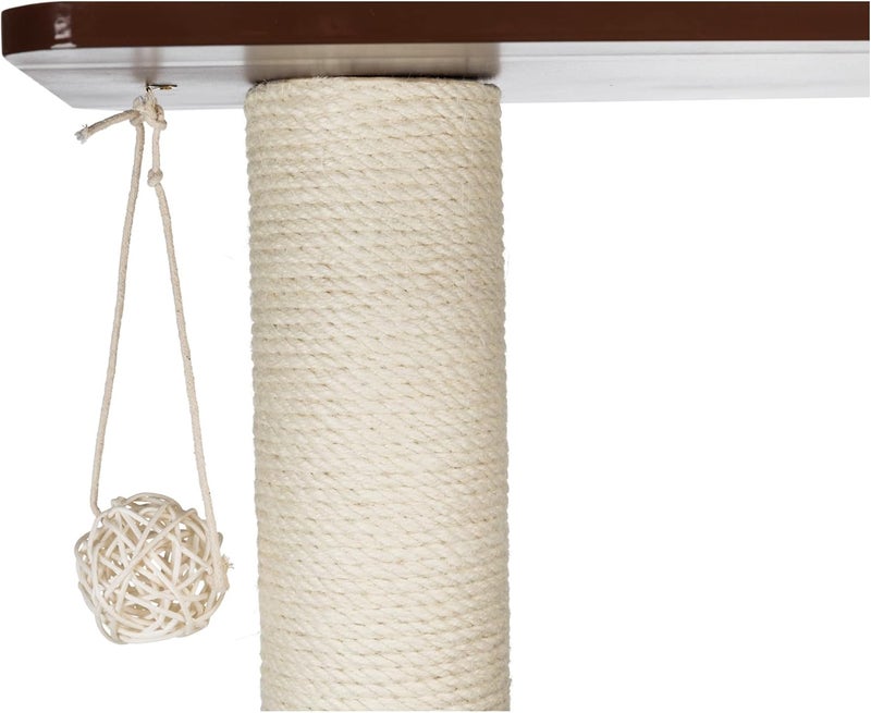 TRIXIE 31in Inola Wooden Cat Tree Jute Scratching Posts Cat Condo with Cushion Removable Cozy Pads Dangling Cat Toy Walnut - Image 5