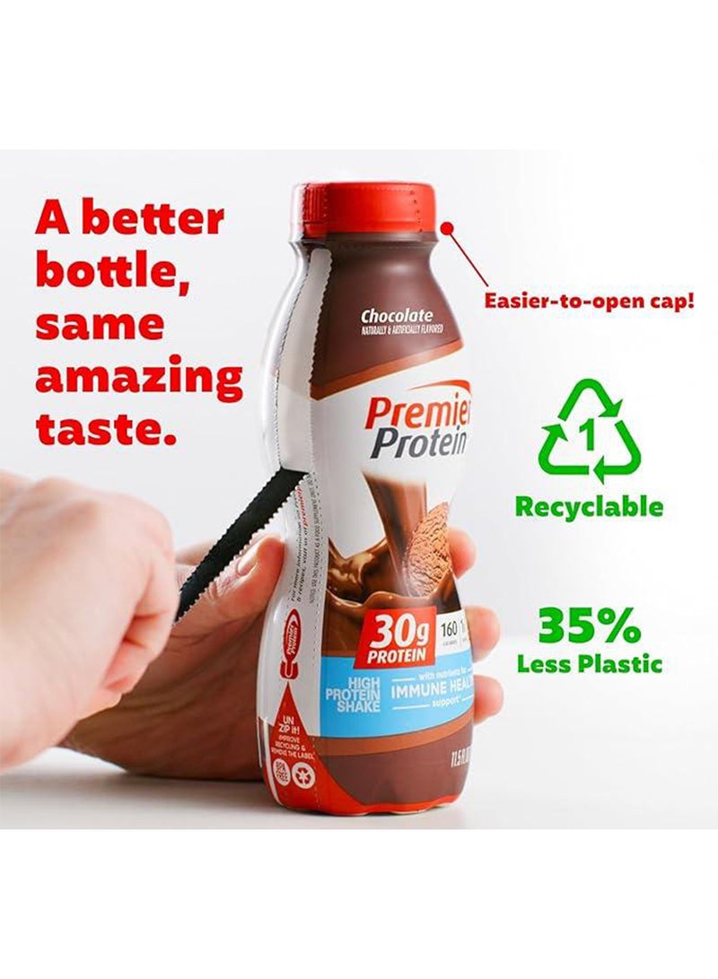 Premier Protein Pack Of 12 Chocolate Shake 30G Protein 1G Sugar 24 Vitamins Minerals Nutrients To Support Immune Health, 11.50 Fl Oz - Image 4