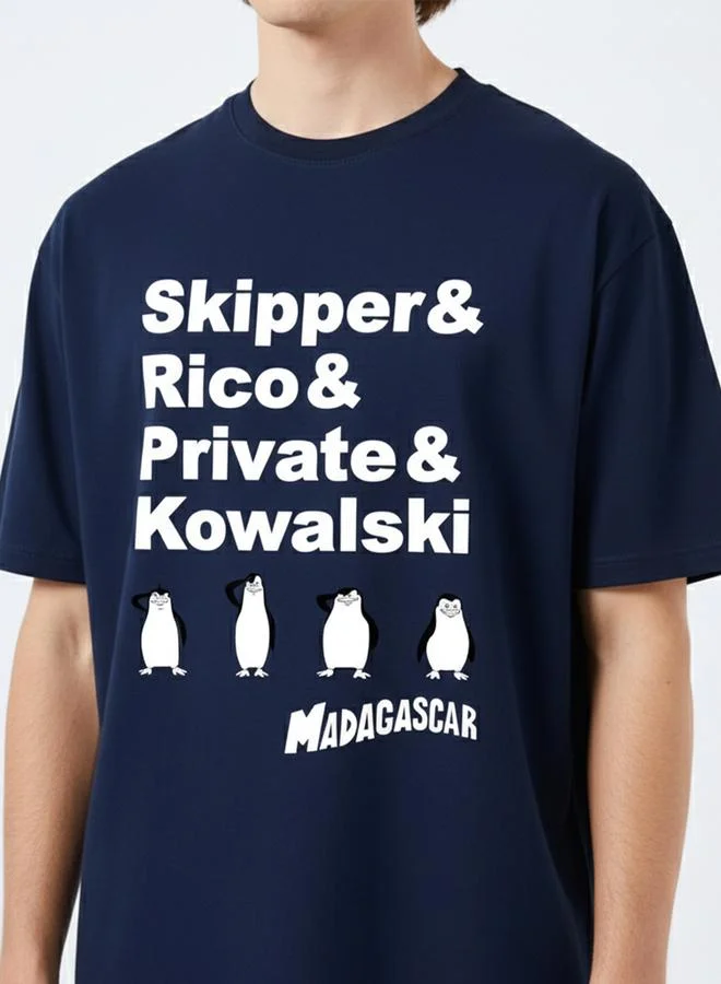 Take Two  Madagascar Men Navy Blue Graphic Print T-Shirt for Men | Best Price UAE