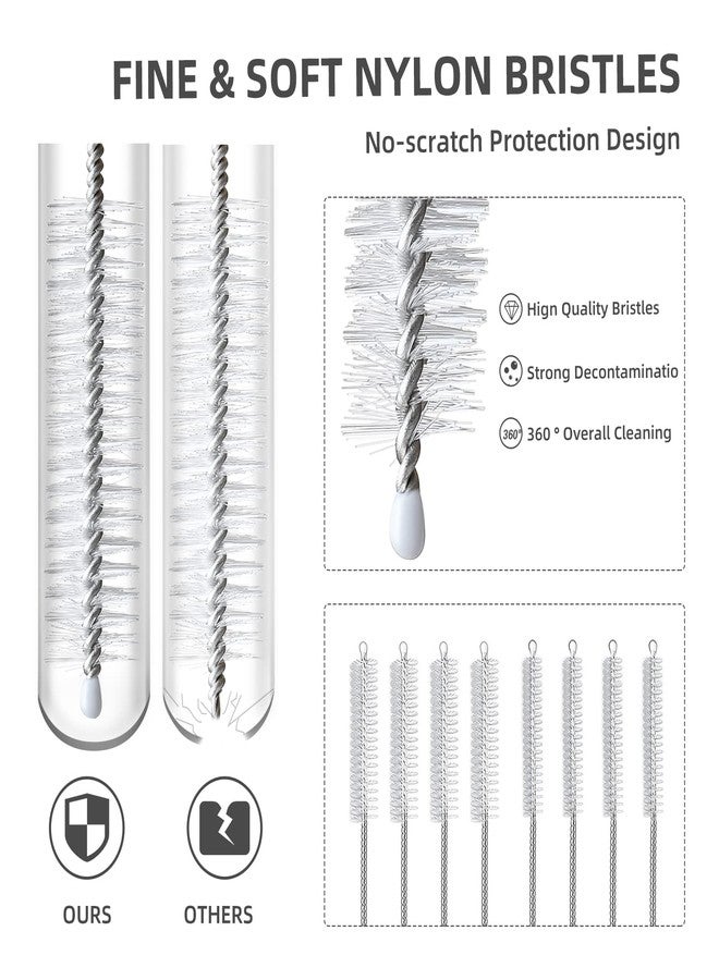 Hiware Straw Cleaner Brush Set, 8-Piece Long Cleaning Brush for Straws on Tumbler, Water Bottle, Sippy Cup, and Pipes, Tubes or Hummingbird Feeders - Image 3