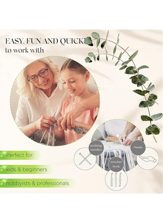 بكرة خيط غزل مكرمية، خيط ملون بسمك 4 ملم وطول 225 متر، خيط ملتوي بسيط من القطن فائق النعومة لتصميم السلال والستائر وغيرها من الأعمال الفنية لديكور الحائط، يمكنك صنعها بنفسك، أصفر من ميري وول ارت - Image 4