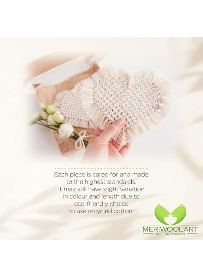 بكرة خيط غزل مكرمية، خيط ملون بسمك 4 ملم وطول 225 متر، خيط ملتوي بسيط من القطن فائق النعومة لتصميم السلال والستائر وغيرها من الأعمال الفنية لديكور الحائط، يمكنك صنعها بنفسك، أصفر من ميري وول ارت - Image 2