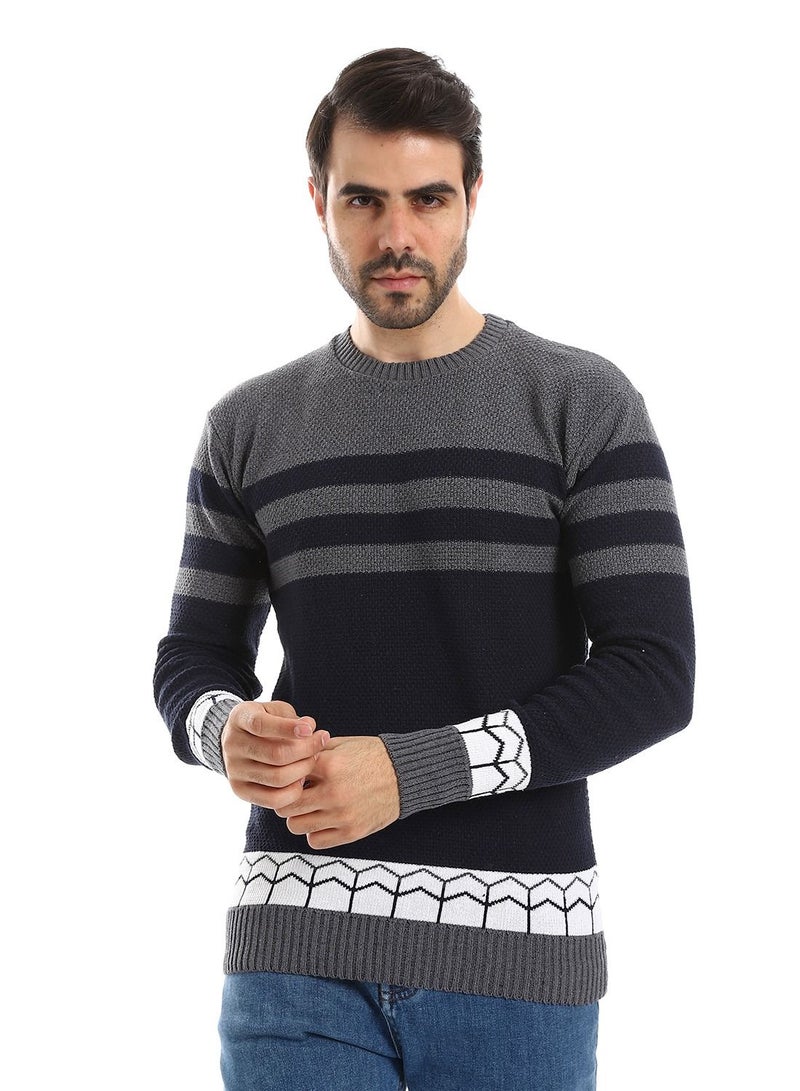 Caesar Wool Mens Pullover With Multi Design - Image 2