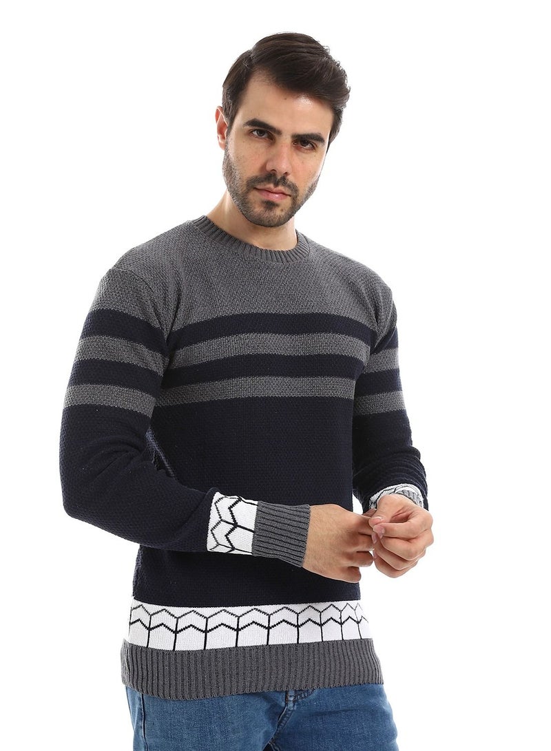 Caesar Wool Mens Pullover With Multi Design - Image 3
