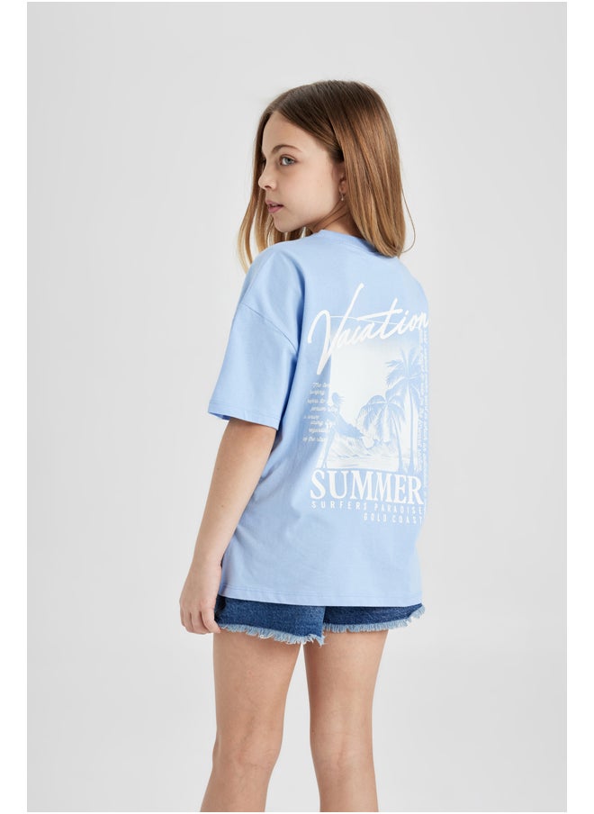 DeFacto - Girl Oversize Fit Knitted Short Sleeve Body - Image 1