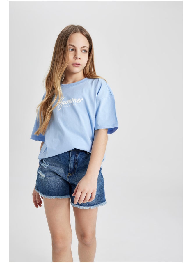 DeFacto - Girl Oversize Fit Knitted Short Sleeve Body - Image 1