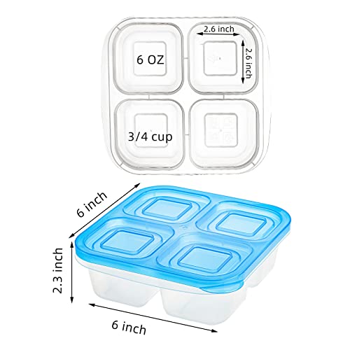 AVLA 10 Pack Bento Snack Boxes, Reusable Meal Prep Containers, 4-Compartment To Go Bento Lunch Boxes, Stackable Divided Food Storage Containers for Work and Travel - Image 2