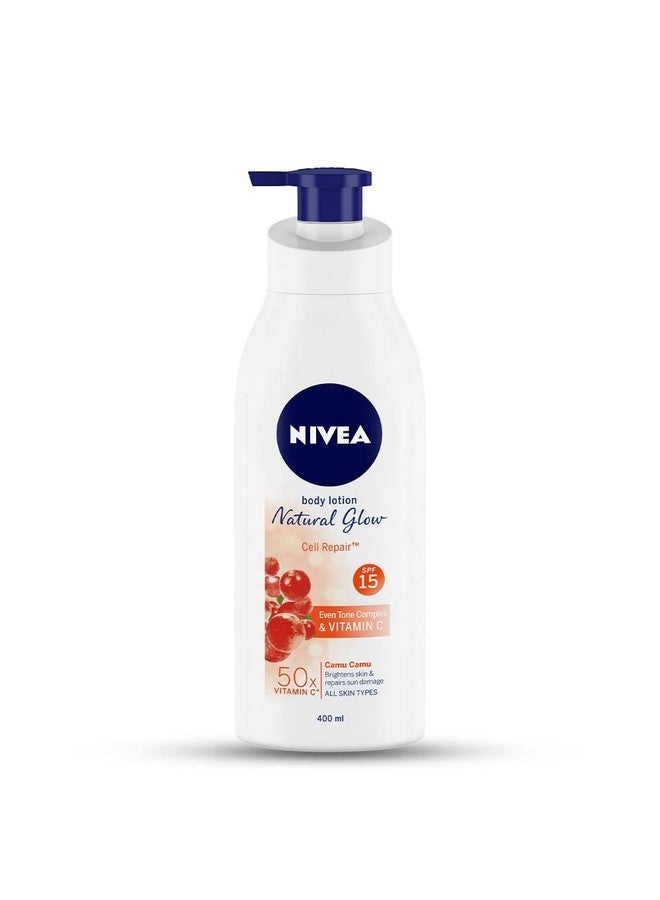 Nivea Body Lotion Natural Glow | Vitamin C SPF 15 | 400ml (13.52 Fl OZ) - Image 1