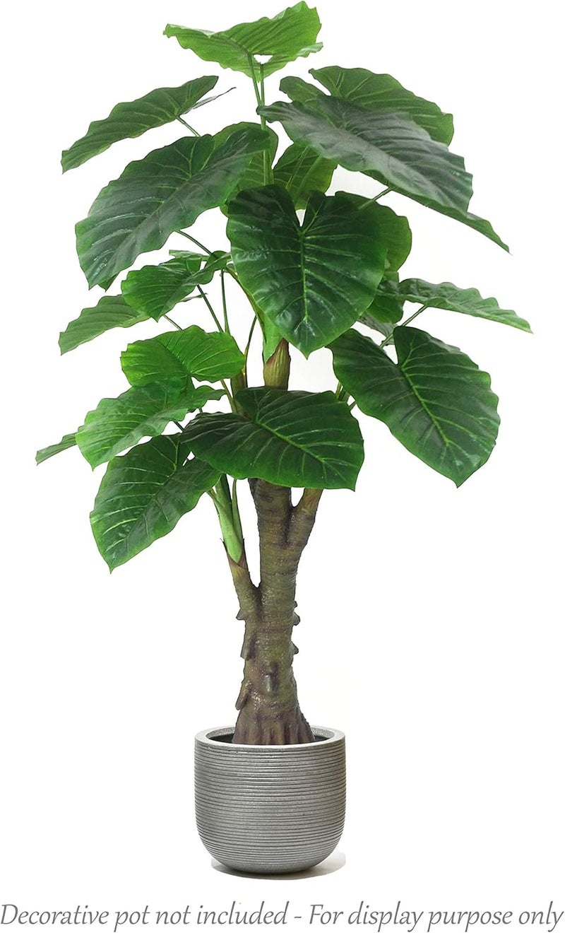 AMERIQUE AMERIQUE 6 Feet Pair Gorgeous  Unique Royal Hawaiian Elephant Ear Artificial Plant with Giant Leaves UV Protection Feel Real Technology Green 2 Trees  - Image 2