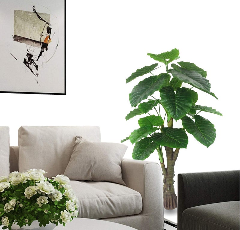 AMERIQUE AMERIQUE 6 Feet Pair Gorgeous  Unique Royal Hawaiian Elephant Ear Artificial Plant with Giant Leaves UV Protection Feel Real Technology Green 2 Trees  - Image 4