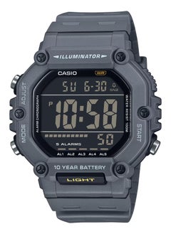 CASIO Digital Display Grey Resin Band Dual Time With 5 Alarms Men's Watch AE-1600H-8BV 49.7MM  - Image 1