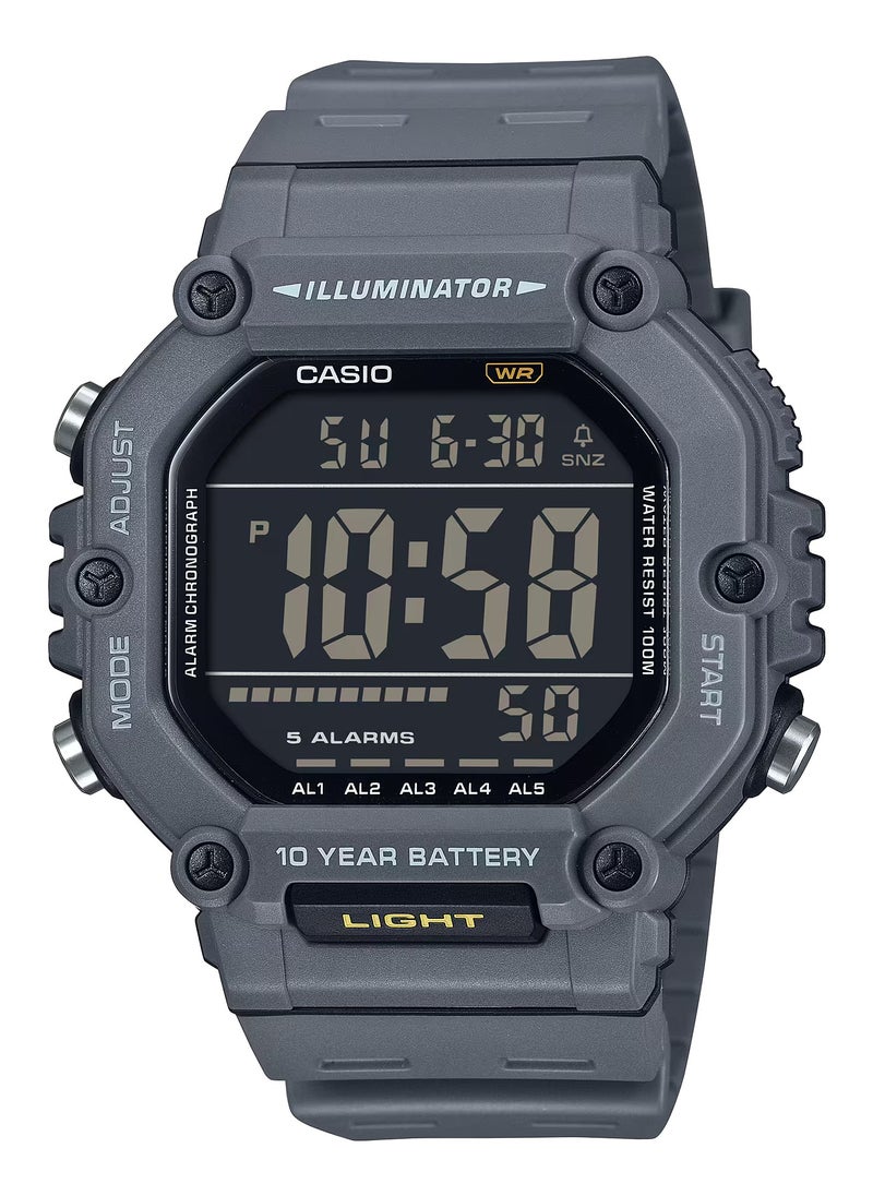CASIO Digital Display Grey Resin Band Dual Time With 5 Alarms Men's Watch AE-1600H-8BV 49.7MM  - Image 1