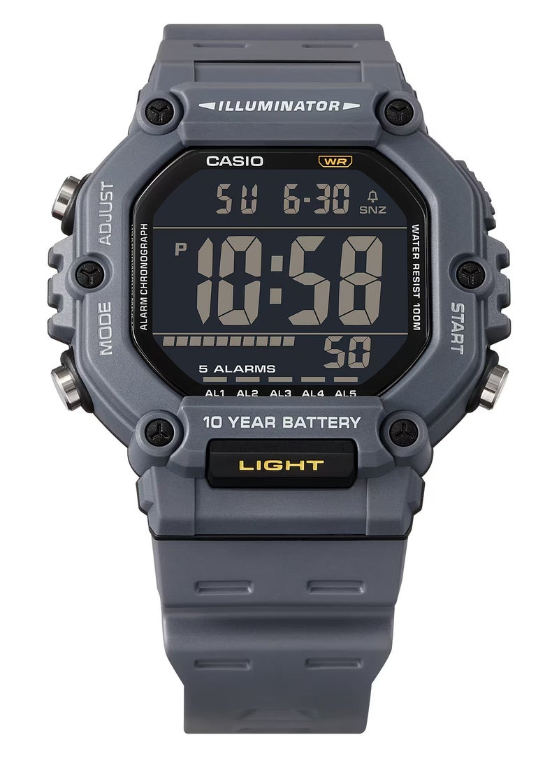 CASIO Digital Display Grey Resin Band Dual Time With 5 Alarms Men's Watch AE-1600H-8BV 49.7MM  - Image 2