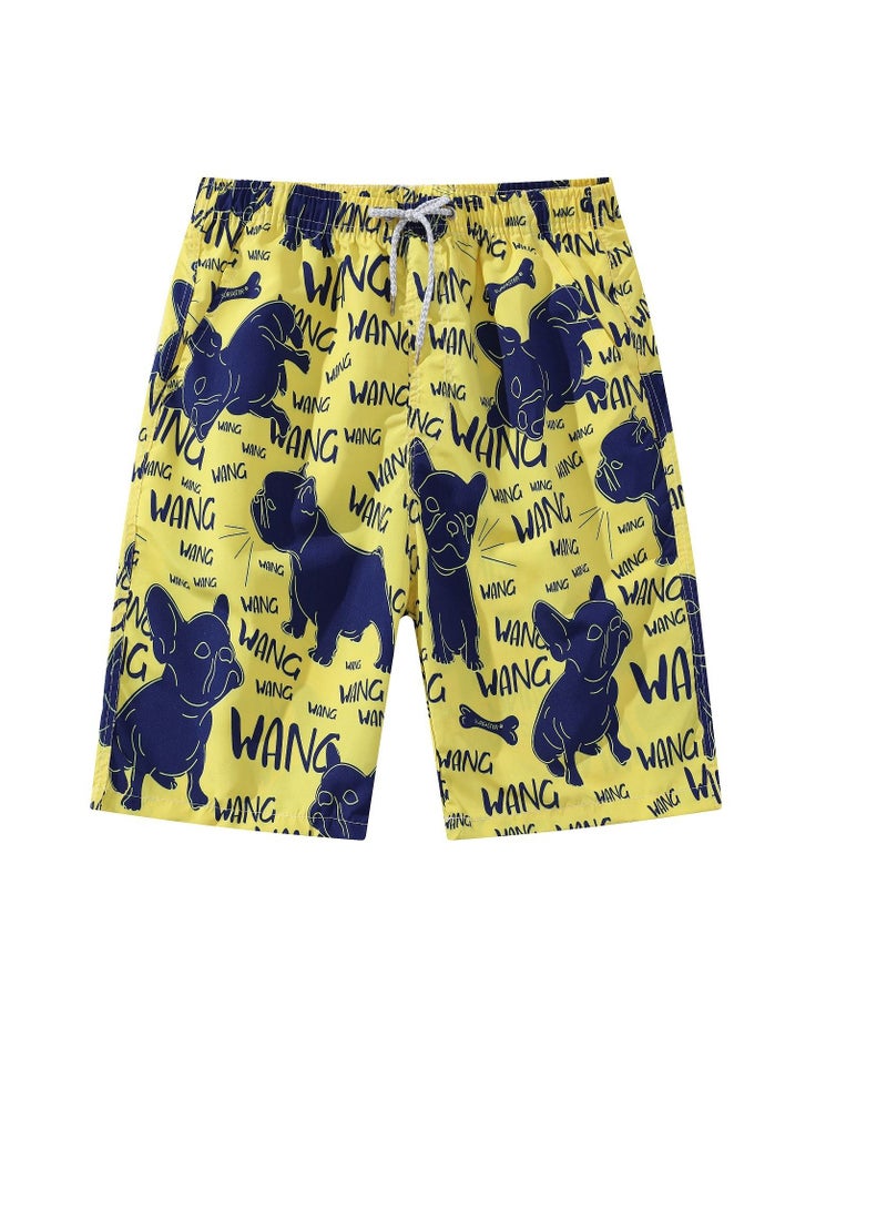 1-Piece Men Swim Beach Shorts Quick Dry Swimming Trunks Drawstring Surfing Board Shorts Loose Boxers Short Pants  - Image 1