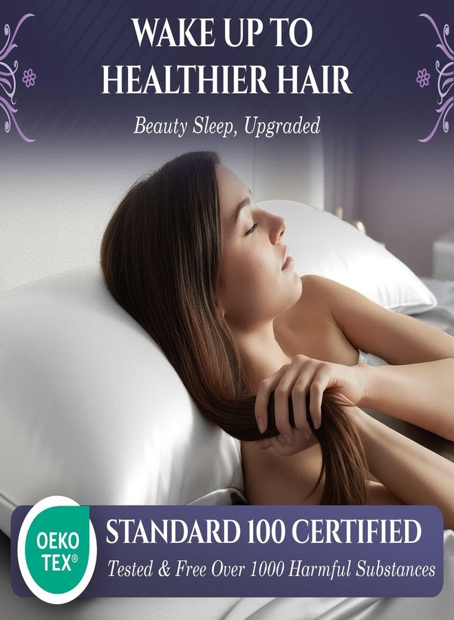 DECOLURE 100% Pure Mulberry Silk Pillow Case Standard Size - Highest Grade 30 Momme 6A+, Luxuriously Soft & Cooling Silk Pillowcase for Hair & Skin, Hypoallergenic, Breathable, Hidden Zipper (White) - Image 3