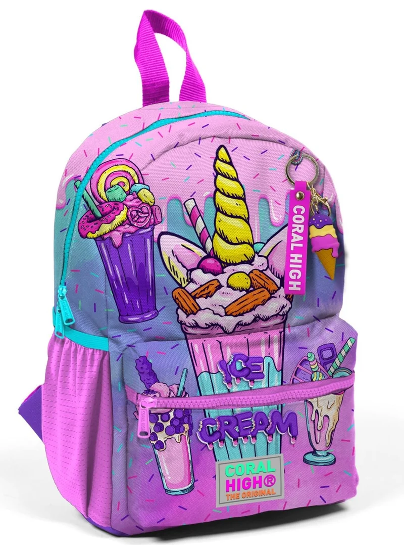 CORAL HIGH Mini Nest Backpack Pink Purple Milkshake Ice Cream Patterned Two Compartments 23549