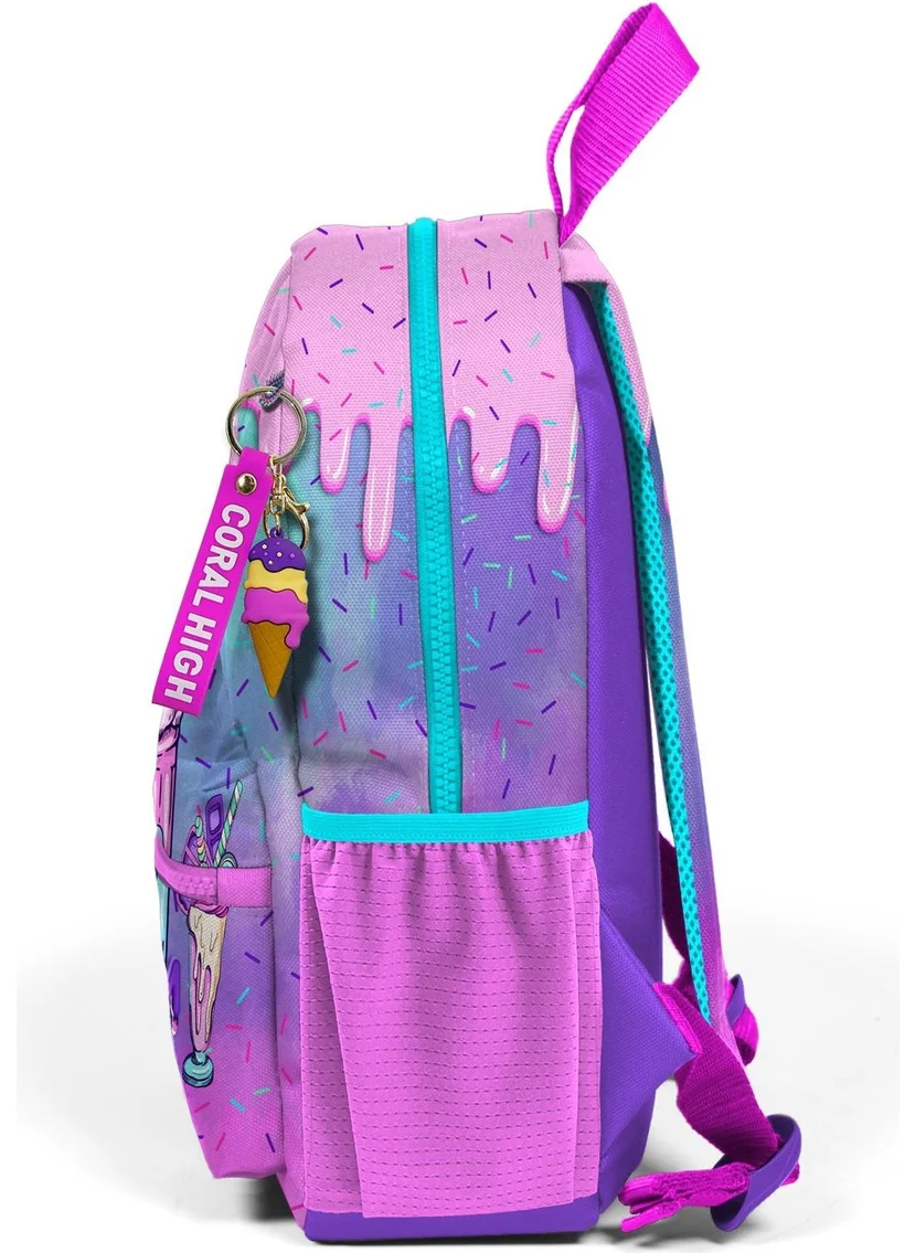 CORAL HIGH Mini Nest Backpack Pink Purple Milkshake Ice Cream Patterned Two Compartments 23549