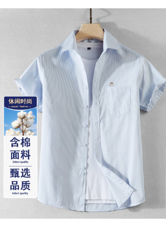 Fomoce cool Solid Color Men's Short Sleeve Shirt For Summer - Image 1