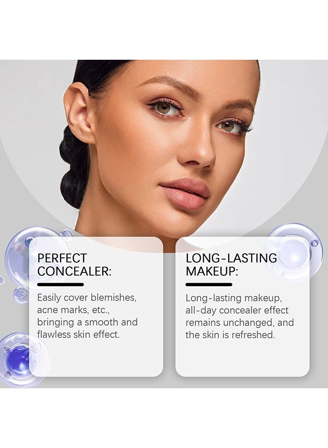 zephoco Soft Matte Cream Concealer, Waterproof Foundation, Full Coverage, Hydrating Long-Lasting Concealer, Moisturizing Contour And Brighten (#Natural) - Image 3