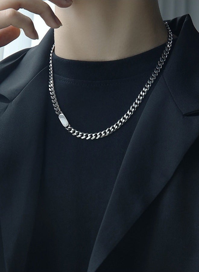 طقم قلادة وسلسلة سوار عصرية سلسلة سترة رائعة للرجال والنساء هدية مجوهرات للحبيب والصديق 2 قطع - Image 2