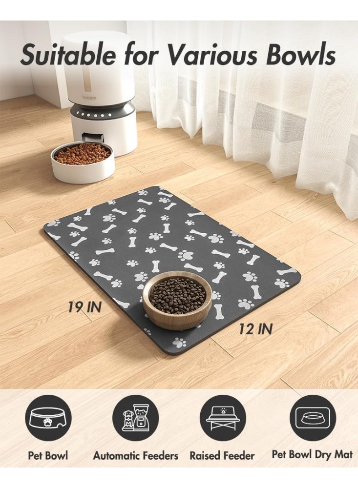 Pet Feeding Mat, Absorbent Dog Food Mat, Dog Mat for Food and Water, No Stains Quick Dry Dog Water Dispenser Mat, Easy to Clean, for Dog Cat Puppy or Other Pets, 12"X19" - Image 2