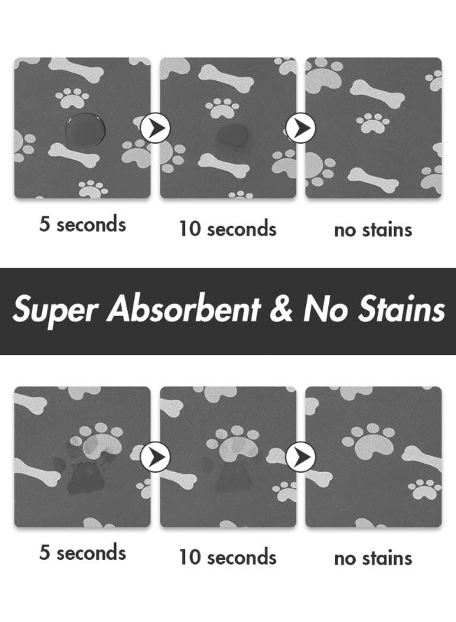 Pet Feeding Mat, Absorbent Dog Food Mat, Dog Mat for Food and Water, No Stains Quick Dry Dog Water Dispenser Mat, Easy to Clean, for Dog Cat Puppy or Other Pets, 12"X19" - Image 4