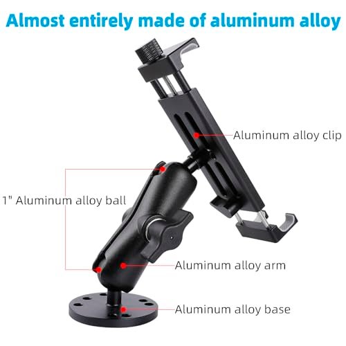 Leenconghui All-Aluminum Car Tablet Holder with Heavy Duty Drill Base, Compatible with iPad Pro Mini 4.7"-15" Samsung Galaxy Tab Tablets, Car Tablet Mount for Truck,Business ,Boat,Dashboard,Desk,Wall Mounting - Image 3