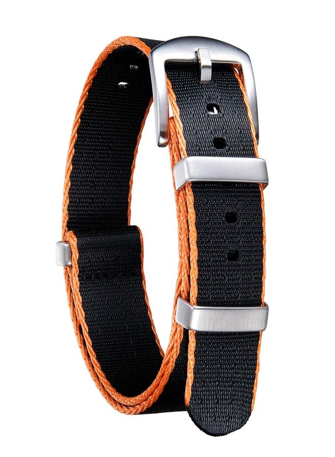 BINLUN Nylon Watch Straps Thick G10 Premium Ballistic Multicolor Replacement Watch Bands with Silver/Black Stainless Steel Buckle for Men Women 18mm 20mm 22mm 24mm（Orange Edge，22mm） - Image 1