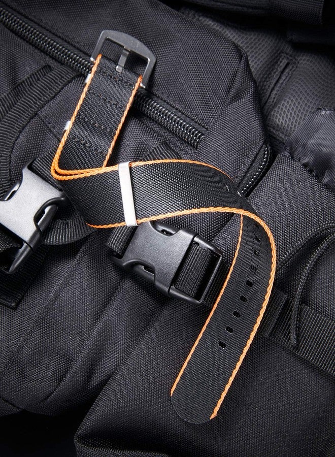 BINLUN Nylon Watch Straps Thick G10 Premium Ballistic Multicolor Replacement Watch Bands with Silver/Black Stainless Steel Buckle for Men Women 18mm 20mm 22mm 24mm（Orange Edge，22mm） - Image 3