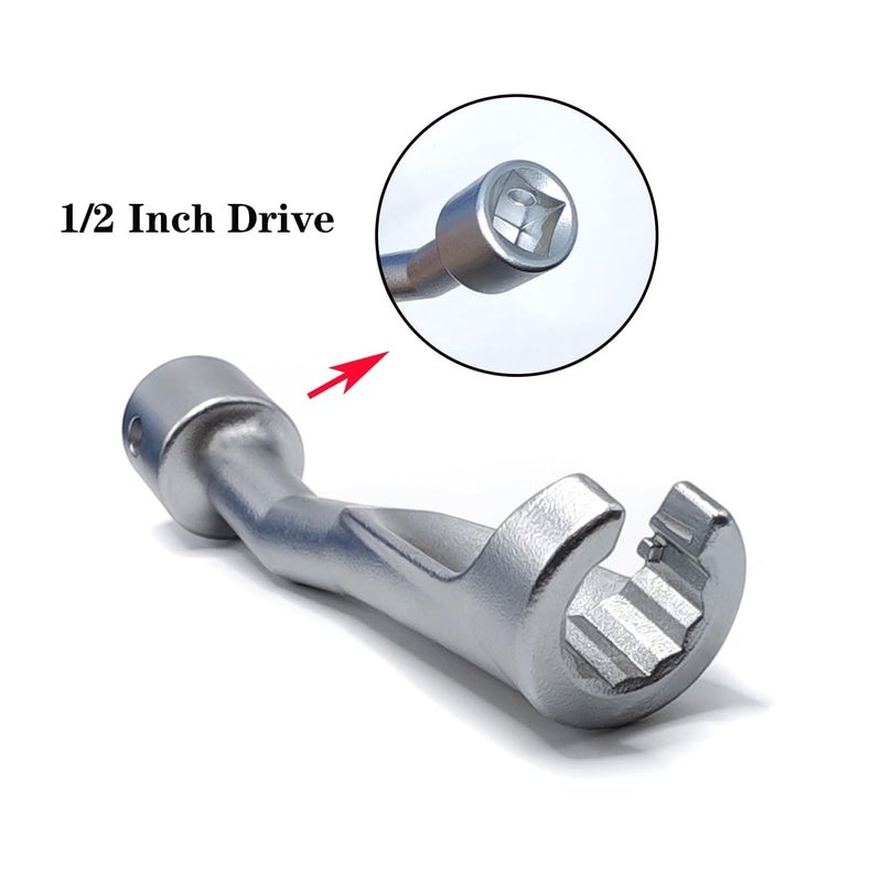 JEUCLEL 6PCS 3/8" Drive Long Flex Head Injector Fuel Line Socket Wrench Set, Crowfoot Flare Nut Socket Wrench Metric 12mm 14mm 16mm 17mm 18mm 19mm Hydraulic Lines Nuts Bolts Hand Removal Tool - Image 5