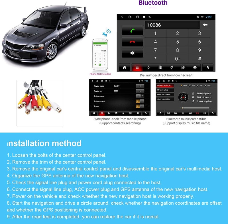 klarako GPS Navigation For Car, klarako Car Navigation 9in Touch Screen Bluetooth 4.0 Radio Player Replacement for Mitsubishi 2006?2010 for Android10.0 DC 9?17V(2+32G) - Image 3