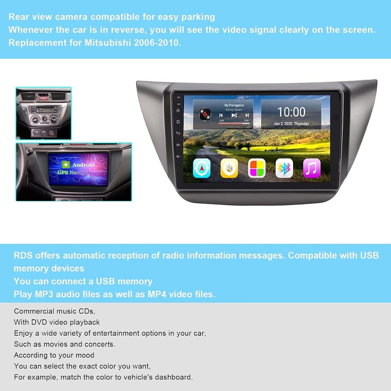 klarako GPS Navigation For Car, klarako Car Navigation 9in Touch Screen Bluetooth 4.0 Radio Player Replacement for Mitsubishi 2006?2010 for Android10.0 DC 9?17V(2+32G) - Image 4