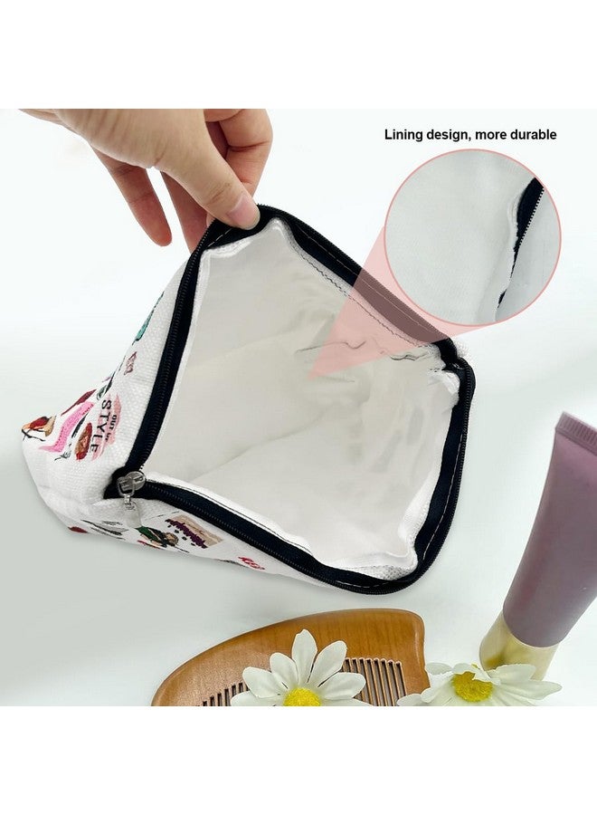 maycreate حقيبة مكياج قطنية MAYCREATE® تايلور سويت للنساء والفتيات، حقيبة تنظيم مكياج بطباعة تايلور العصرية، حقيبة مكياج تجميل للسفر، هدايا لمشجعي موسيقى TS - Image 5