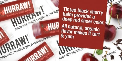 Hurraw! Black Cherry Tinted Lip Balm, 2 Pack: (Sheer Red Tint) Organic, Certified Vegan, Cruelty and Gluten Free. Non-GMO, 100% Natural Ingredients. Bee, Shea, Soy and Palm Free. Made in USA - Image 4