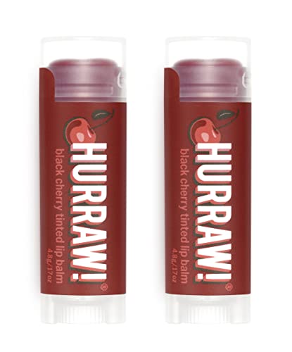 Hurraw! Black Cherry Tinted Lip Balm, 2 Pack: (Sheer Red Tint) Organic, Certified Vegan, Cruelty and Gluten Free. Non-GMO, 100% Natural Ingredients. Bee, Shea, Soy and Palm Free. Made in USA - Image 1