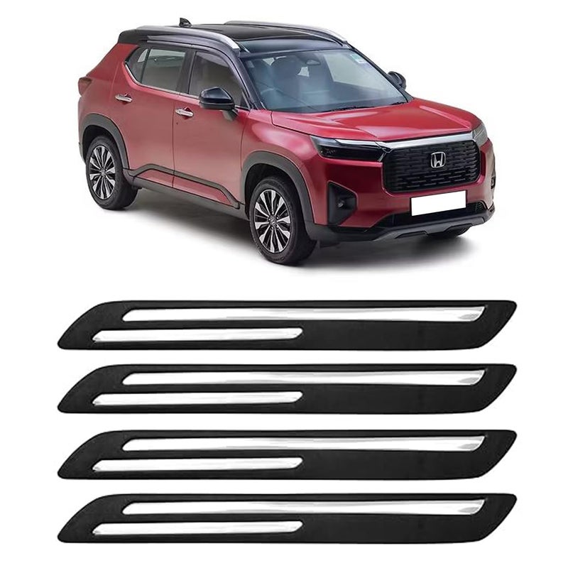 -Car Bumper Protector/Bumper Guard for Honda Elevate with Double Chrome Stripe (4-Pcs)