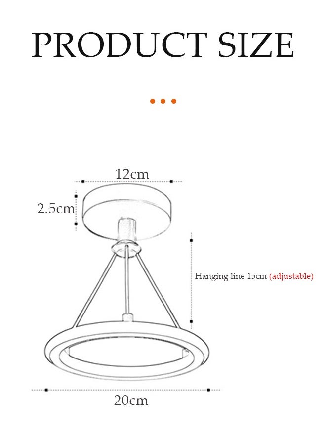 DUNISO LED ceiling light, tri color dimming aisle light, modern ceiling light, 19W, energy saving, easy to clean, suitable for corridors, living rooms, bedrooms, kitchens, diameter 20cm  - Image 2