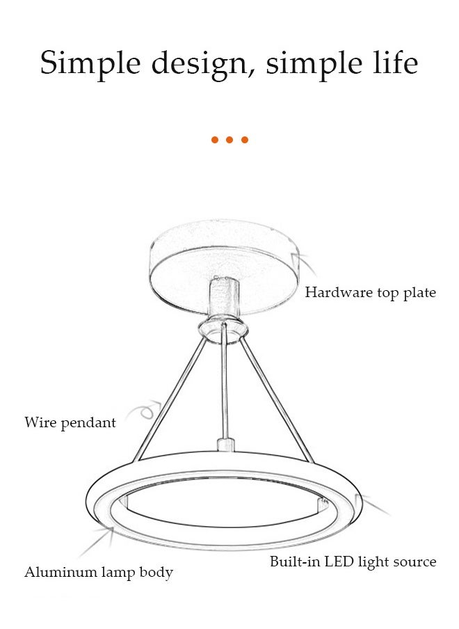 DUNISO LED ceiling light, tri color dimming aisle light, modern ceiling light, 19W, energy saving, easy to clean, suitable for corridors, living rooms, bedrooms, kitchens, diameter 20cm  - Image 3