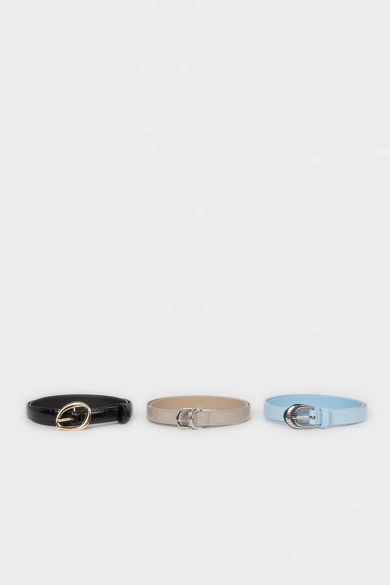 Woman Faux Leather Triple