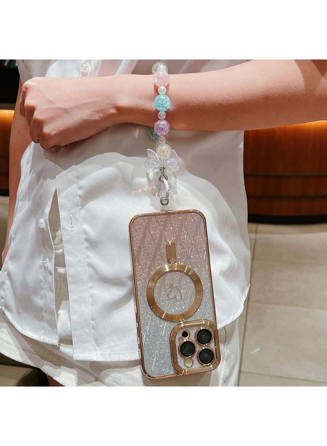 Zaboon Case For iPhone 12 Pro Max Loves Leaves Gradient Glitter Bracelets Carbon Fiber Magsafe TPU Phone Case - Image 2