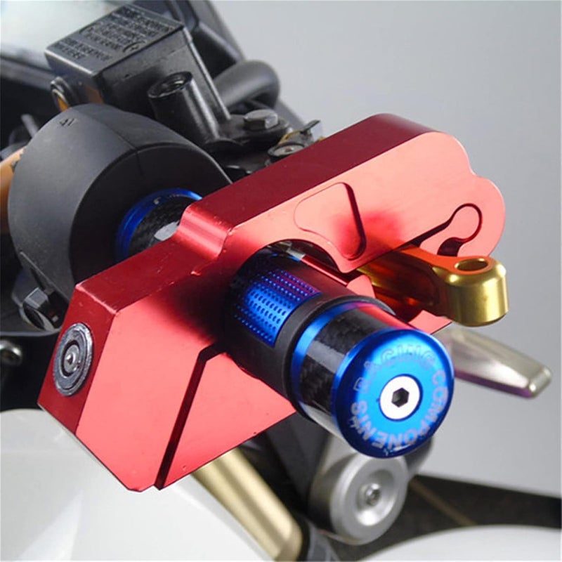 cheekyglo Motorcycle Handlebar Lock Aluminum Alloy Anti Theft Motorcycles Scooters Bike Alarm Brake Handlebar for Easy Storage & Transporting,Red - Image 4