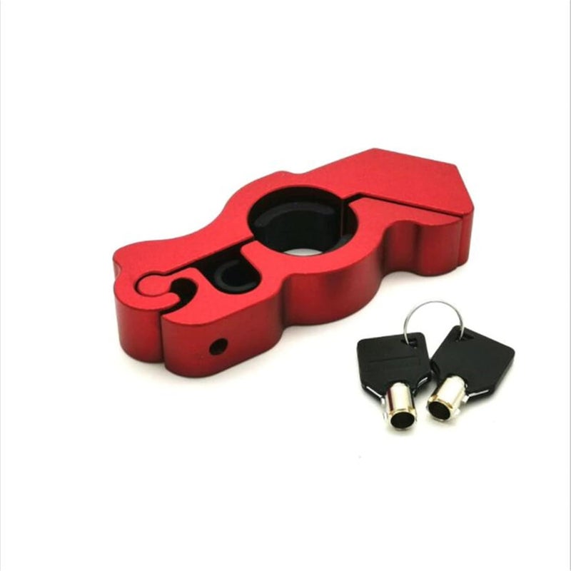cheekyglo Motorcycle Handlebar Lock Aluminum Alloy Anti Theft Motorcycles Scooters Bike Alarm Brake Handlebar for Easy Storage & Transporting,Red - Image 1