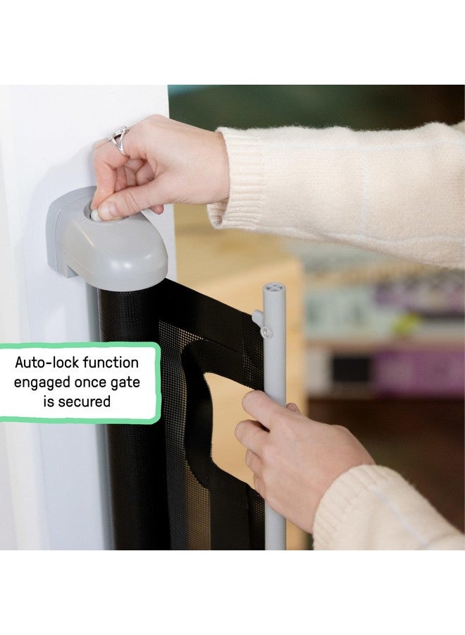 إنجنيونتي بوابة قابلة للسحب من سلسلة Thruway 52W للحيوانات الأليفة والأطفال من Summer by Ingenuity مع شبكة قابلة للطي، بعرض 52 بوصة وارتفاع 30 بوصة، مثبتة بالأجهزة، تُركّب على الحائط في المدخل أو الرواق أو أسفل الدرج - لون أسود - Image 3