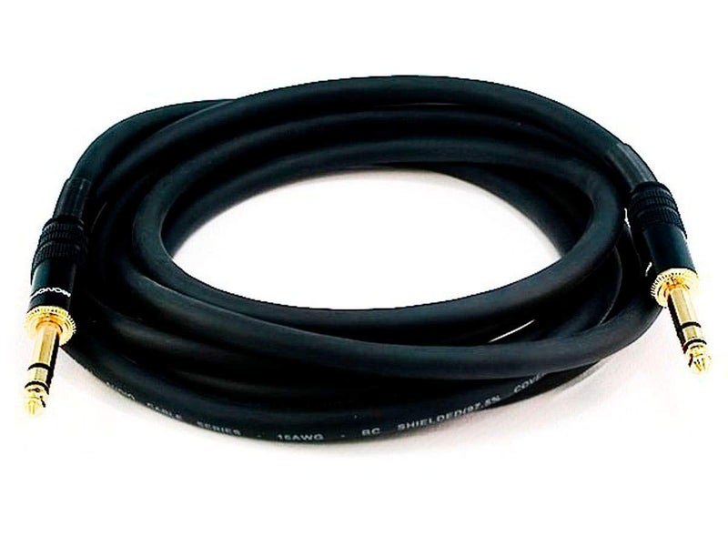 Monoprice كابل مونوبرس 1/4 بوصة TRS ذكر إلى 1/4 بوصة TRS ذكر - 50 قدم - أسود، 16AWG، مطلي بالذهب - سلسلة بريمير - Image 3