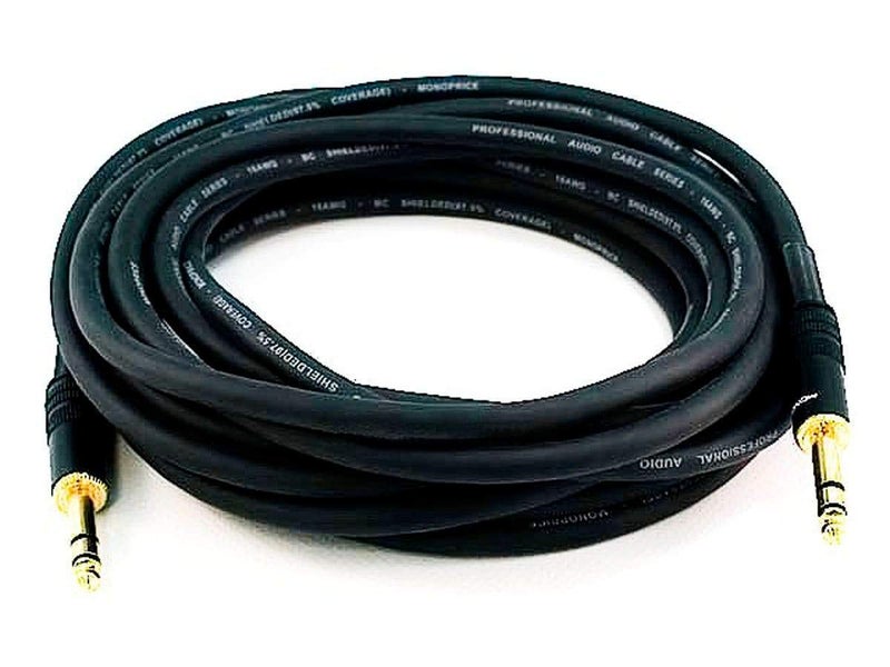 Monoprice كابل مونوبرس 1/4 بوصة TRS ذكر إلى 1/4 بوصة TRS ذكر - 50 قدم - أسود، 16AWG، مطلي بالذهب - سلسلة بريمير - Image 5