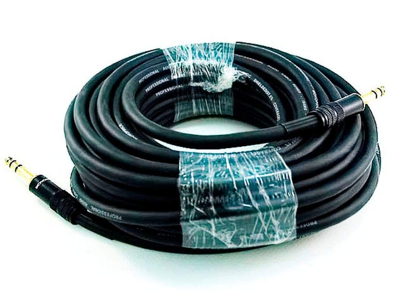 Monoprice كابل مونوبرس 1/4 بوصة TRS ذكر إلى 1/4 بوصة TRS ذكر - 50 قدم - أسود، 16AWG، مطلي بالذهب - سلسلة بريمير - Image 1